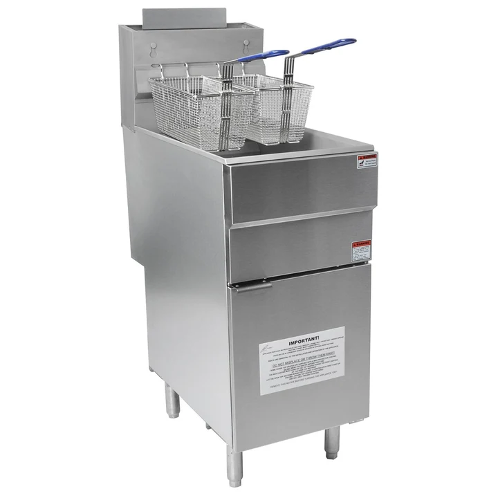 CATERWAY Natural Gas Fryer Single Tank with Twin Baskets 28L - Image 3