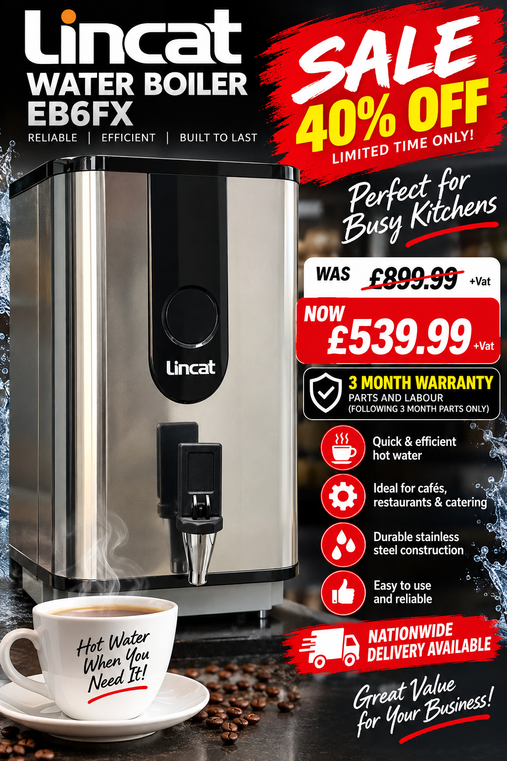 Lincat Automatic Water Boiler EB6FX