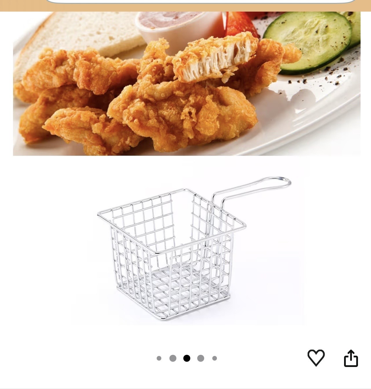 Special Offer ! 6 Pack Chip basket Square with handle Small