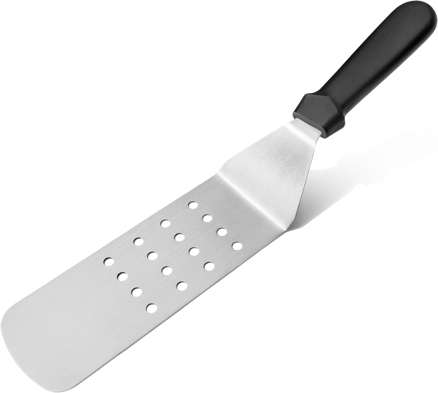 Plastic Handle Flexible Grill Turner/Spatula, 14.5-Inch, Perforated, Black - Image 6