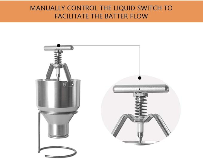 2.5 L Donut Dispenser with Stand - Stainless Steel Portable Donut Shape Waffle Maker - Image 5