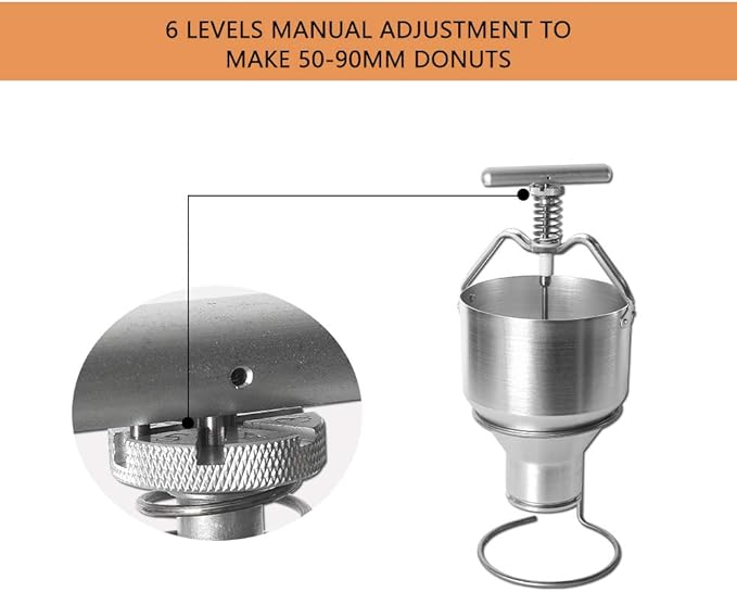 2.5 L Donut Dispenser with Stand - Stainless Steel Portable Donut Shape Waffle Maker - Image 6