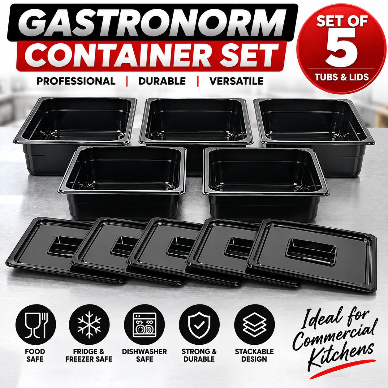 1/2 Black 65mm Gastronome