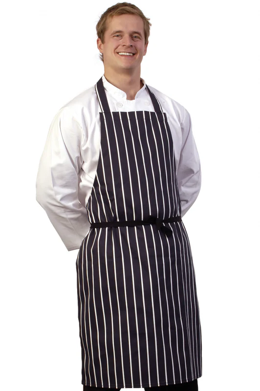 Butchers Stripe Blue Bib Apron