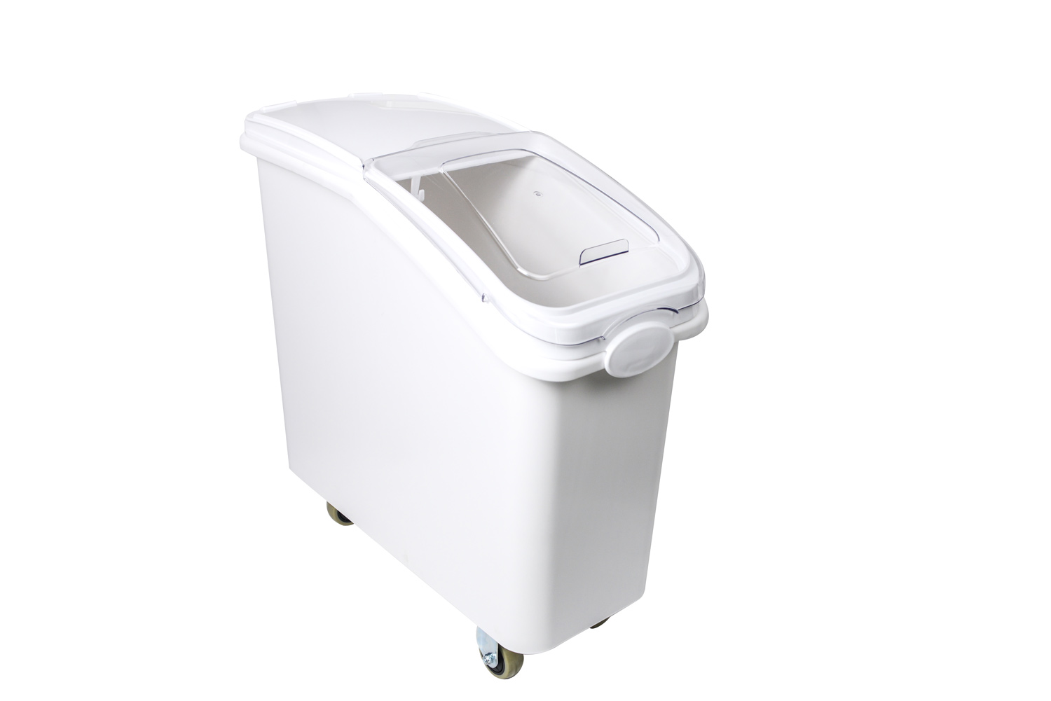 Mobile Ingredient Bin 81 litre Transparent lid, large Ingredient Storage Container with Scoop and Wheels - Image 7