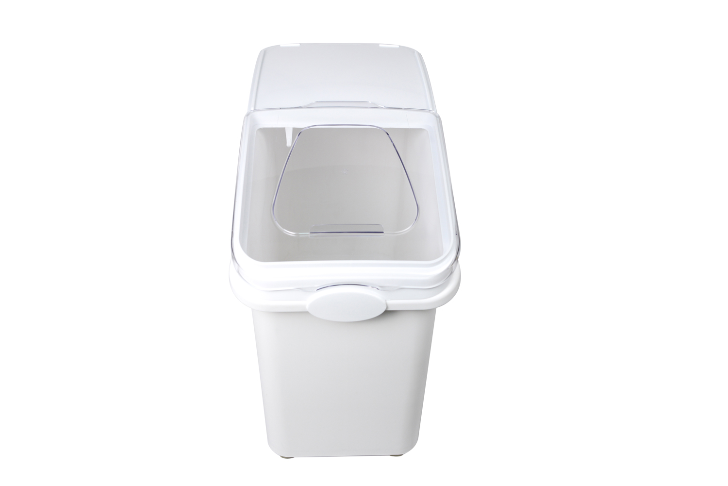 Mobile Ingredient Bin 102 litre Transparent lid, large Ingredient Storage Container with Scoop and Wheels - Image 4