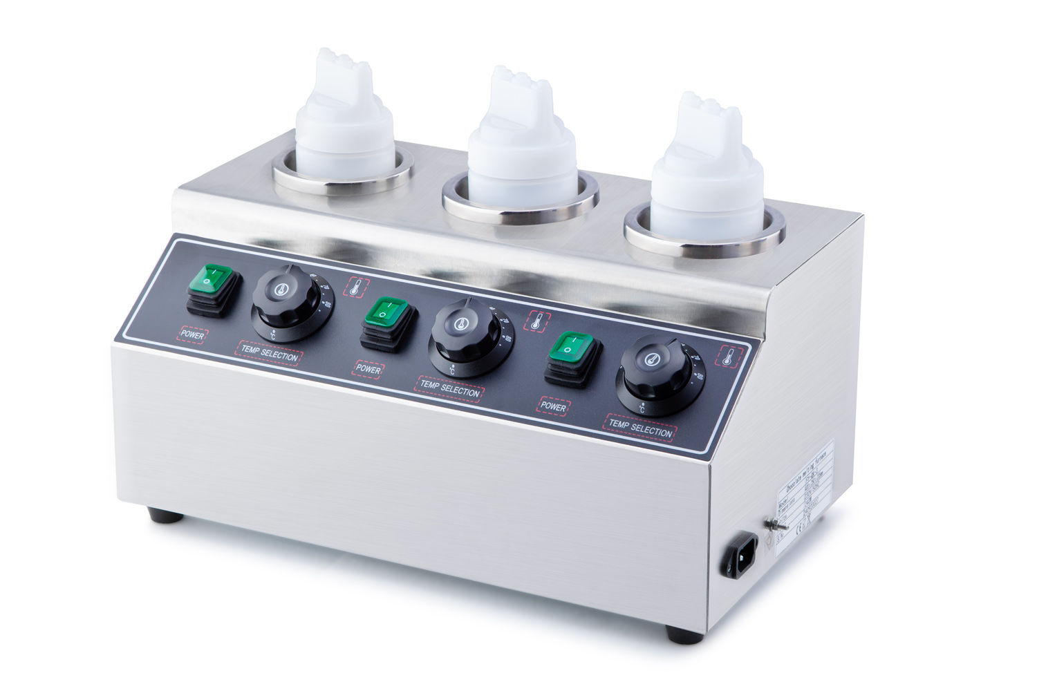 Commercial 3 Bottle Electric Sauce Warmer Hot Chocolate Heating Machine - Image 4
