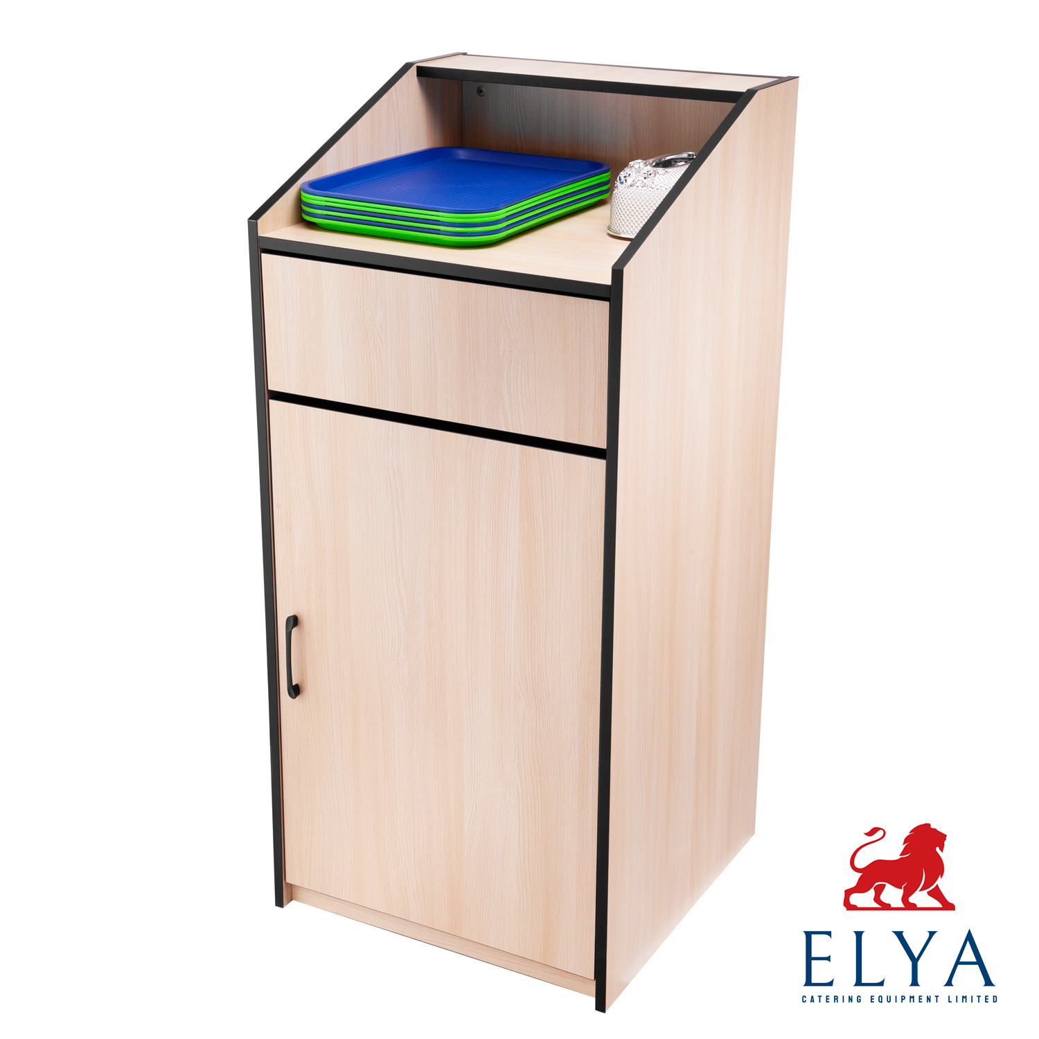 Wooden Restaurant Trash Bin, Fast Food Garbage 100Litre