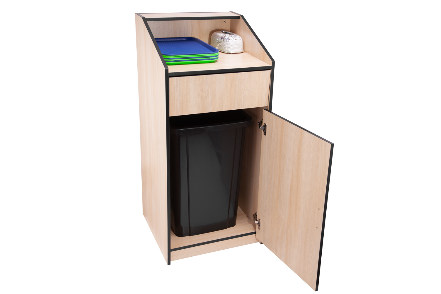 Wooden Restaurant Trash Bin, Fast Food Garbage 100Litre - Image 2