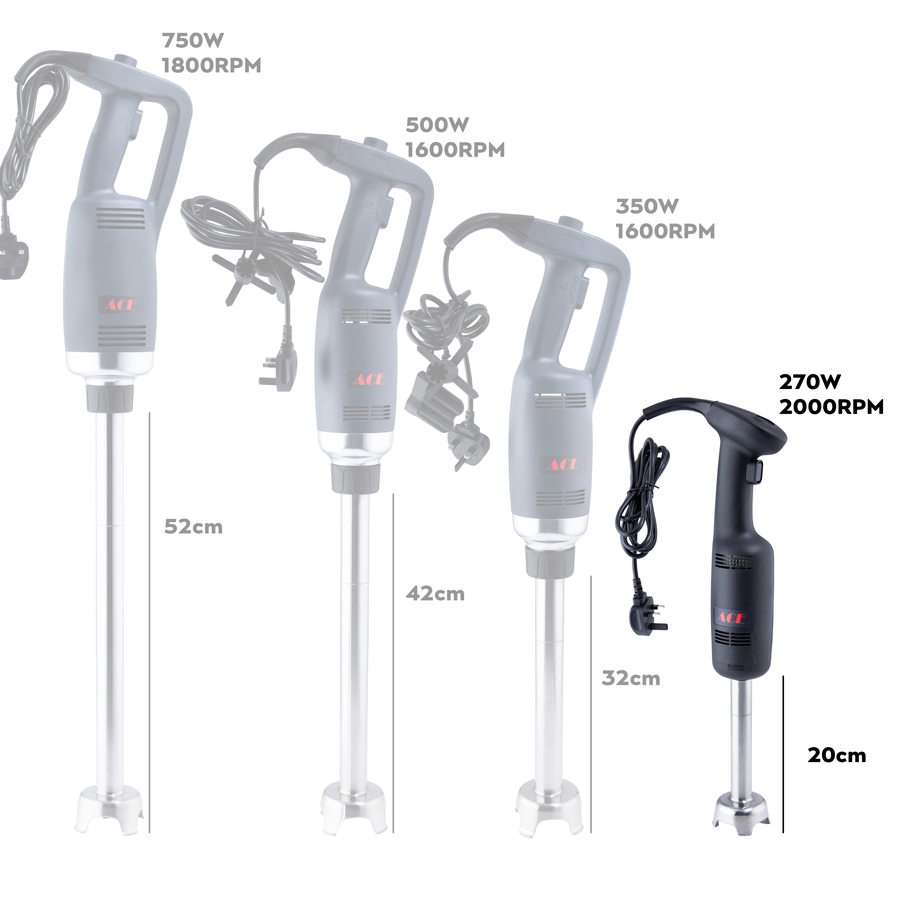 Commercial Stick Blender 200mm Shaft 270W