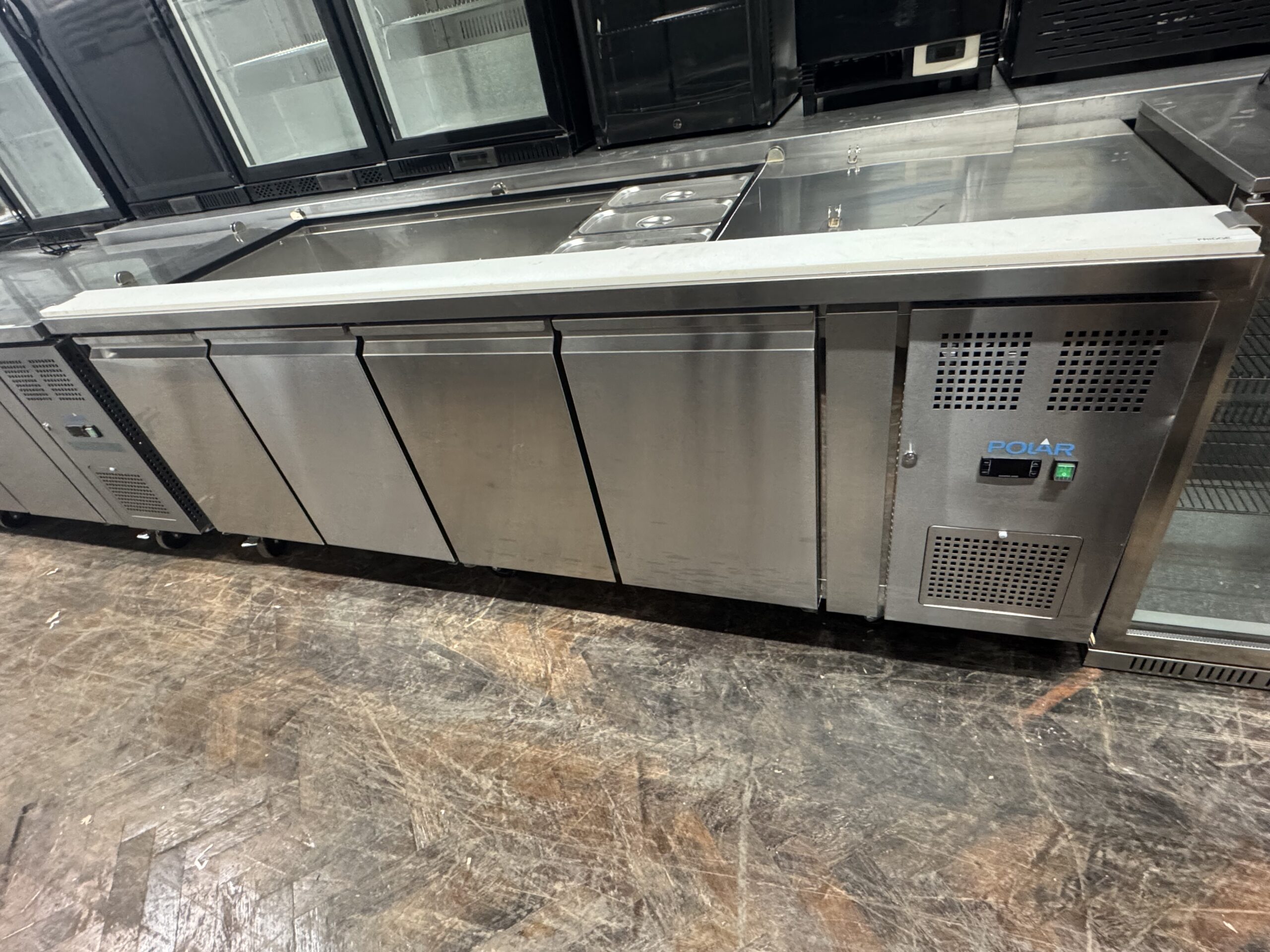 Polar four Door pizza prep - salad bar Fridge