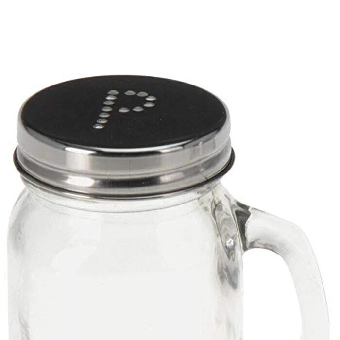 44ml/1.5oz Mason Salt or Pepper Glass Mini Shaker with Metal Lid Set Of 2 - Image 2