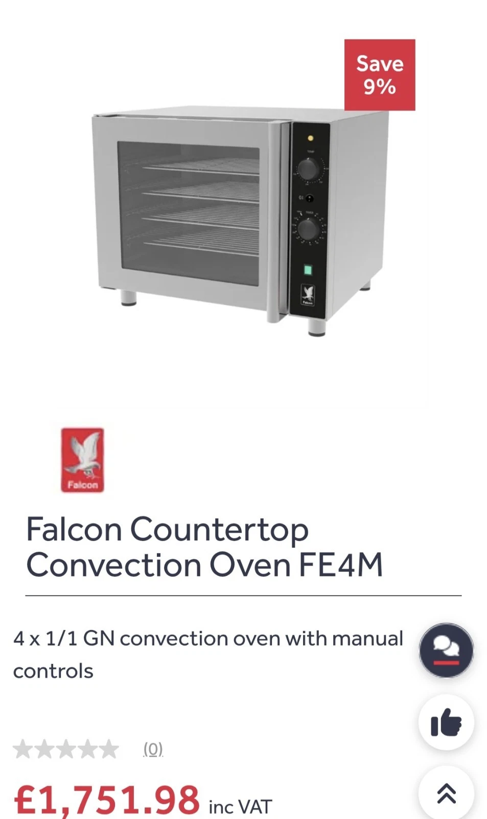 FALCON Countertop Convection Oven FE4M Immaculate - Image 8