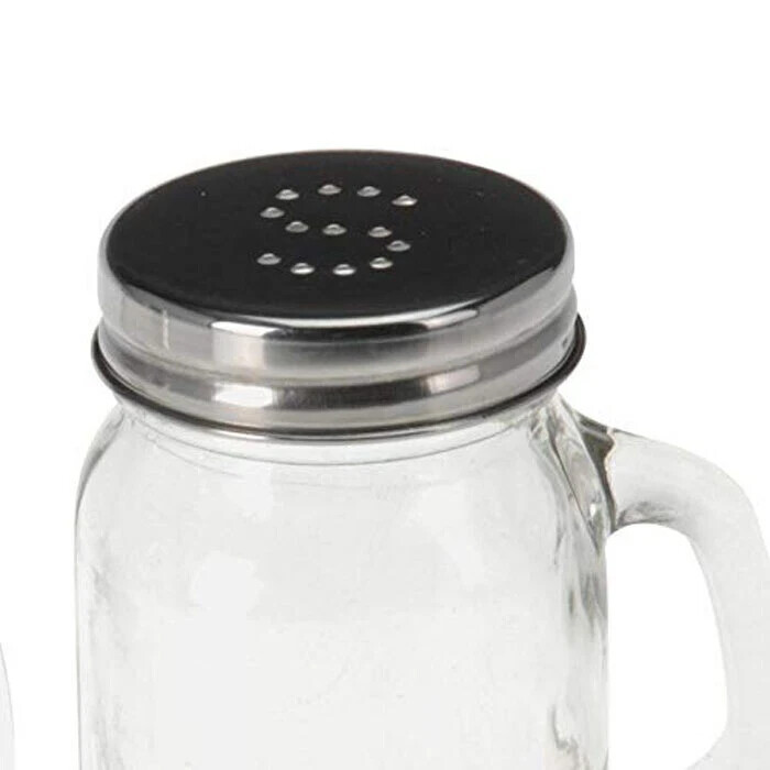 44ml/1.5oz Mason Salt or Pepper Glass Mini Shaker with Metal Lid Set Of 2 - Image 3