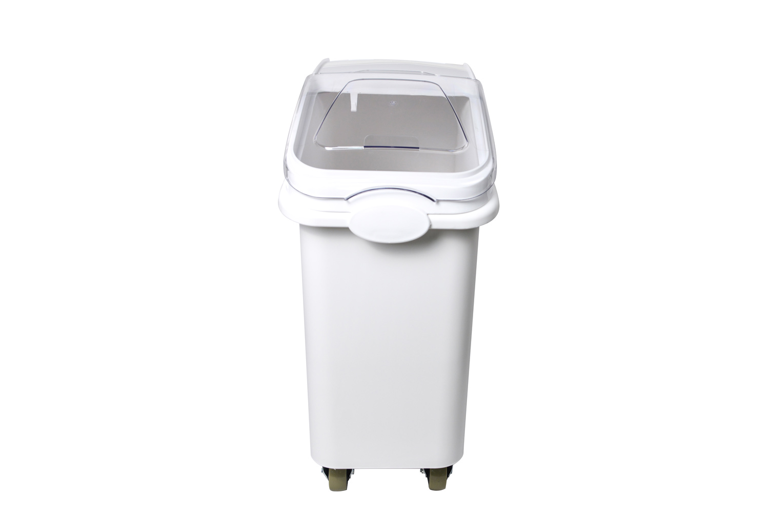 Mobile Ingredient Bin 81 litre Transparent lid, large Ingredient Storage Container with Scoop and Wheels - Image 2